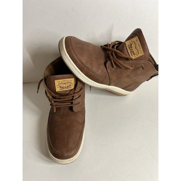 Levi's‎ Mens Atwater Waxed Synthetic Leather Casual Lace-up Hightop Boot Size 13 - Picture 1 of 7